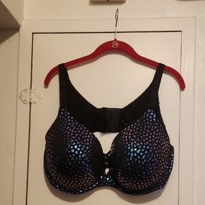 Torrid Black and Purple Bra with Blue Accents
